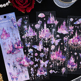 Dark Brilliant Moonlight Star 3D Sky Castle Series Stickers - Set of 6 Sheets,Stickers